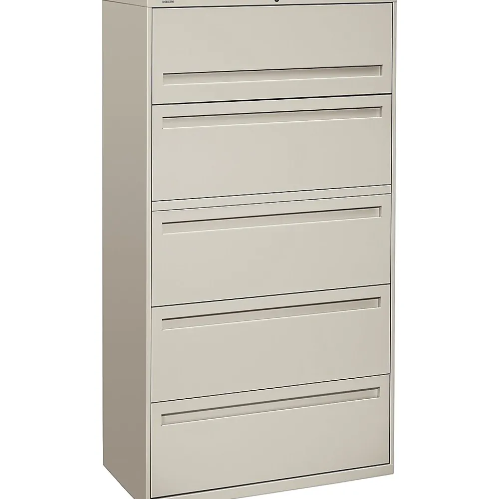 File Cabinets*HON Brigade® 700 Series Lateral file, 5-Drawer, 67Hx36Wx19-1/4"D, Light Grey