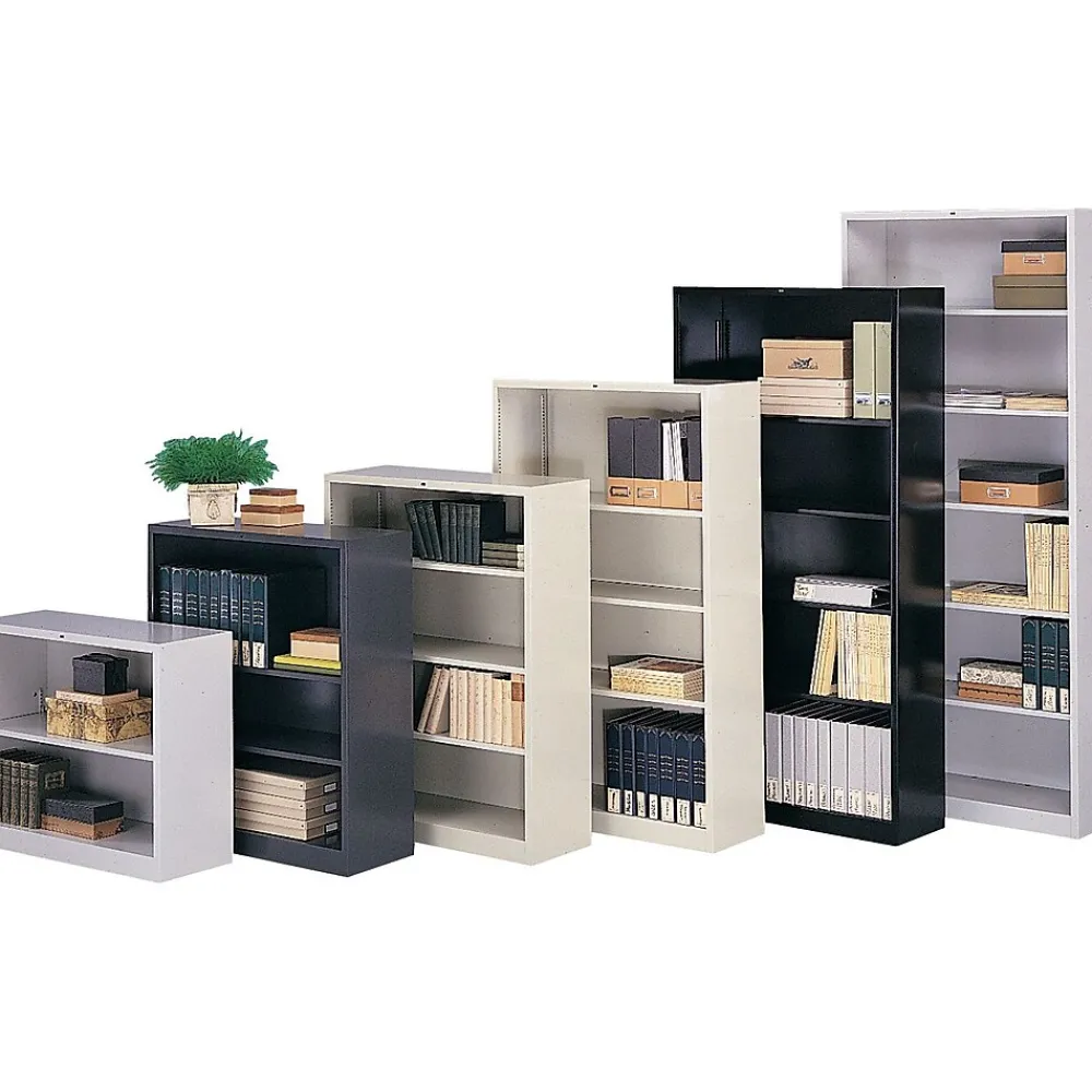 Bookcases*HON Brigade 6-Shelf Metal Bookcase, 81 1/8"H x 34 1/2"W x 12.63"D, Charcoal (S82ABCS)