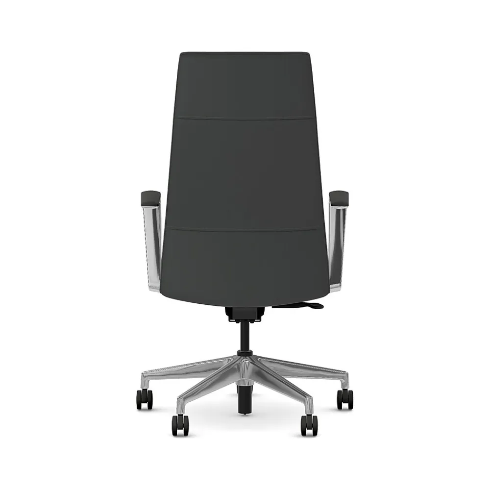 Office Chairs*HON Cofi Fabric Swivel Executive Chair, Black/Polished Aluminum (HCFEU.W0.STC.P.H.UR10.CHSTC09.PA)