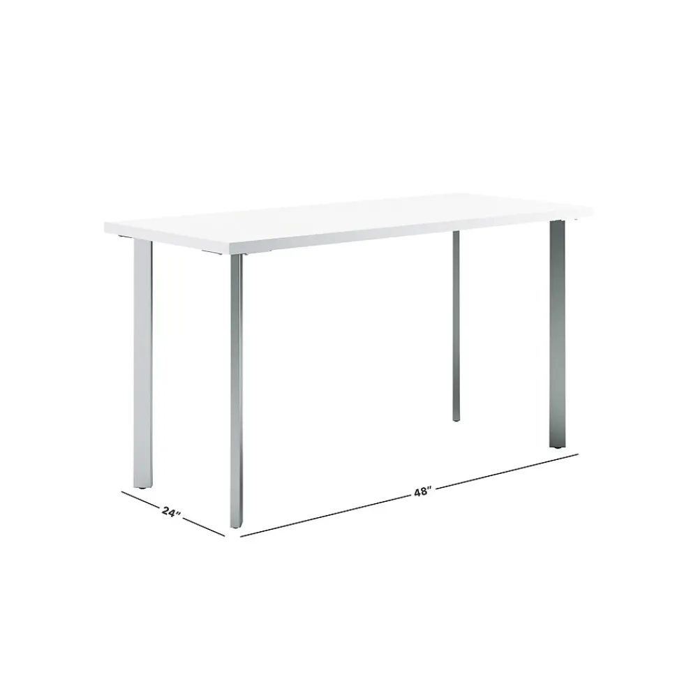Computer Desks*HON Coze 48"W Desk, Designer and Silver (RPL2448DWP6) White