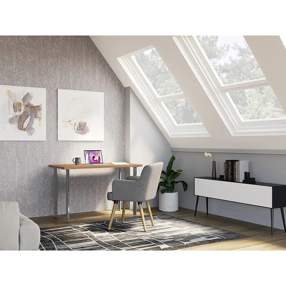 Office Desks*HON Coze 48"W Desk, and Silver (RPL2448N1P6) Natural Recon