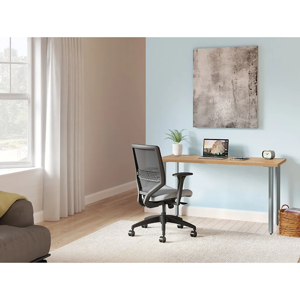 Computer Desks*HON Coze 54"W Desk, and Silver (RPL2454N1P6) Natural Recon