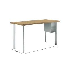 Office Desks*HON Coze 48"W Desk, w/U-Storage, and Silver (RPL2448N1P6S) Natural Recon