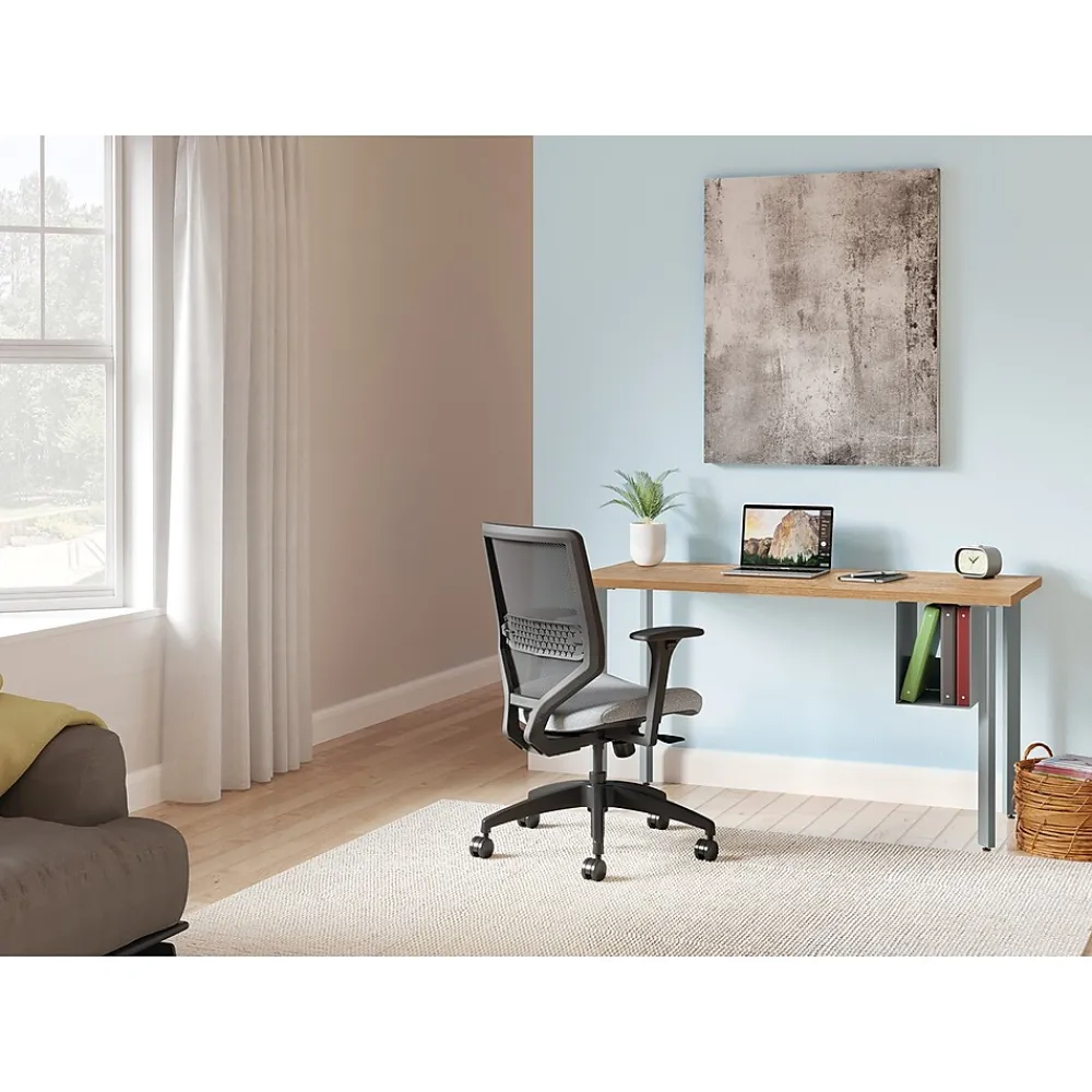 Computer Desks*HON Coze 54"W Desk w/U-Storage, and Silver (RPL2454N1P6S) Natural Recon