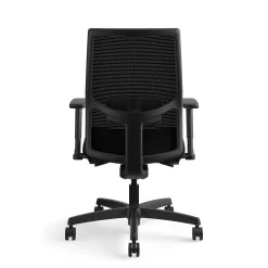 Office Chairs*HON Ignition 2.0 Mesh/Vinyl Mid-Back Task Chair, Adjustable Arms, Black (12M2AMLU10TK) Black Vinyl