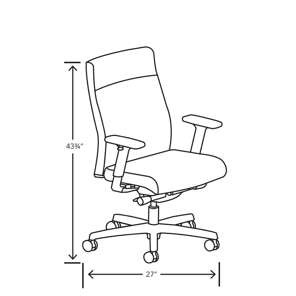 Office Chairs*HON Ignition 2.0 Vinyl Swivel Task Chair, Flint/Black (HIWMUKD.Y2.A.H.SX39.NL.SB.T) Silver