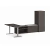Computer Desks*HON Mod 60" Computer Desk with Wardrobe and 2 Credenzas, Slate Teak (HLPL60114HATDSKWDSL1)