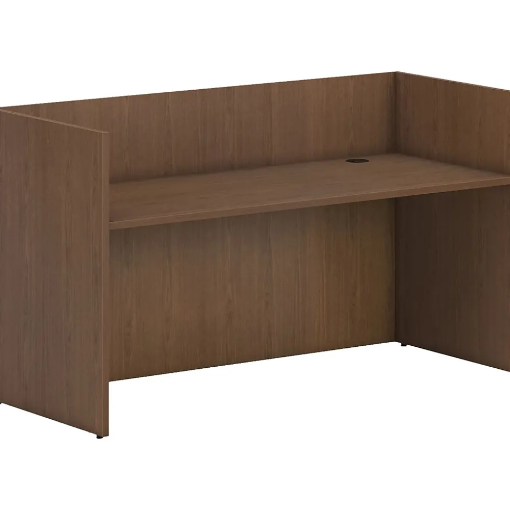 Office Desks*HON Mod 72" Reception Desk Shell, Sepia Walnut (HLPLRCPNDS7230.LSE1)