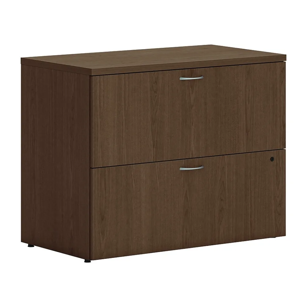 File Cabinets*HON Mod 2-Drawer Lateral File Cabinet, Letter/Legal Size, Lockable, 29"H x 36"W x 20"D, Sepia Walnut (HLPLLF3620L2.LSE1)