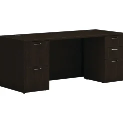Computer Desks*HON Mod 72"W Double-Pedestal Desk, (HLPLDS72PSJA1) Java Oak