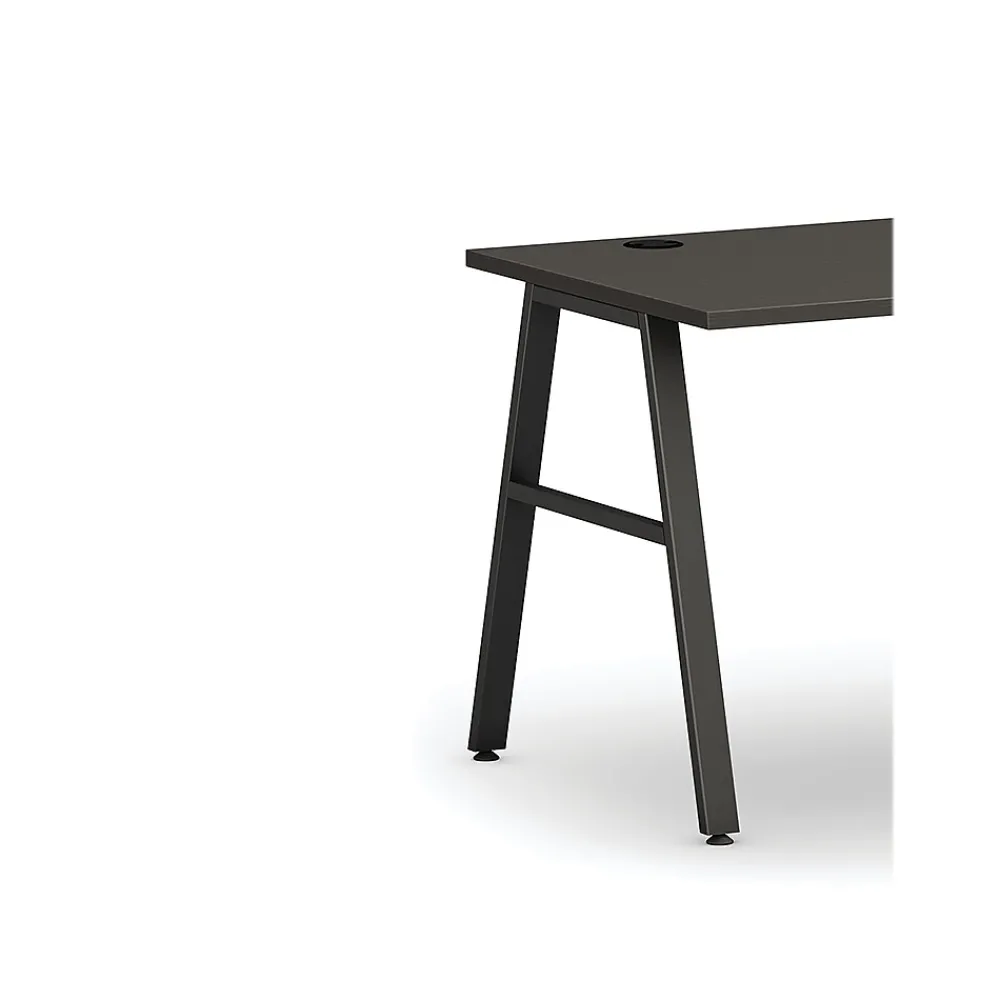 Office Desks*HON Mod 48"W Table Desk, Slate Teak (HLPL4824LS1ALEGBLK)