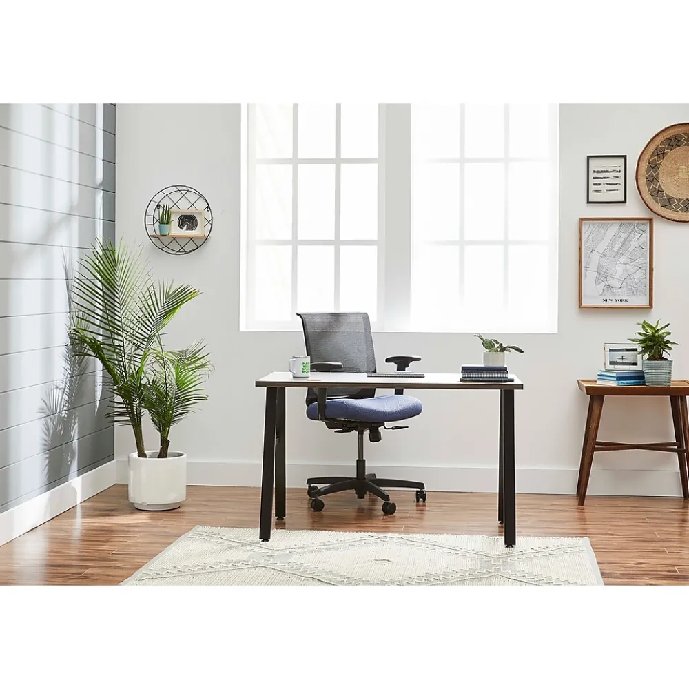 Office Desks*HON Mod 48"W Table Desk, Slate Teak (HLPL4824LS1ALEGBLK)