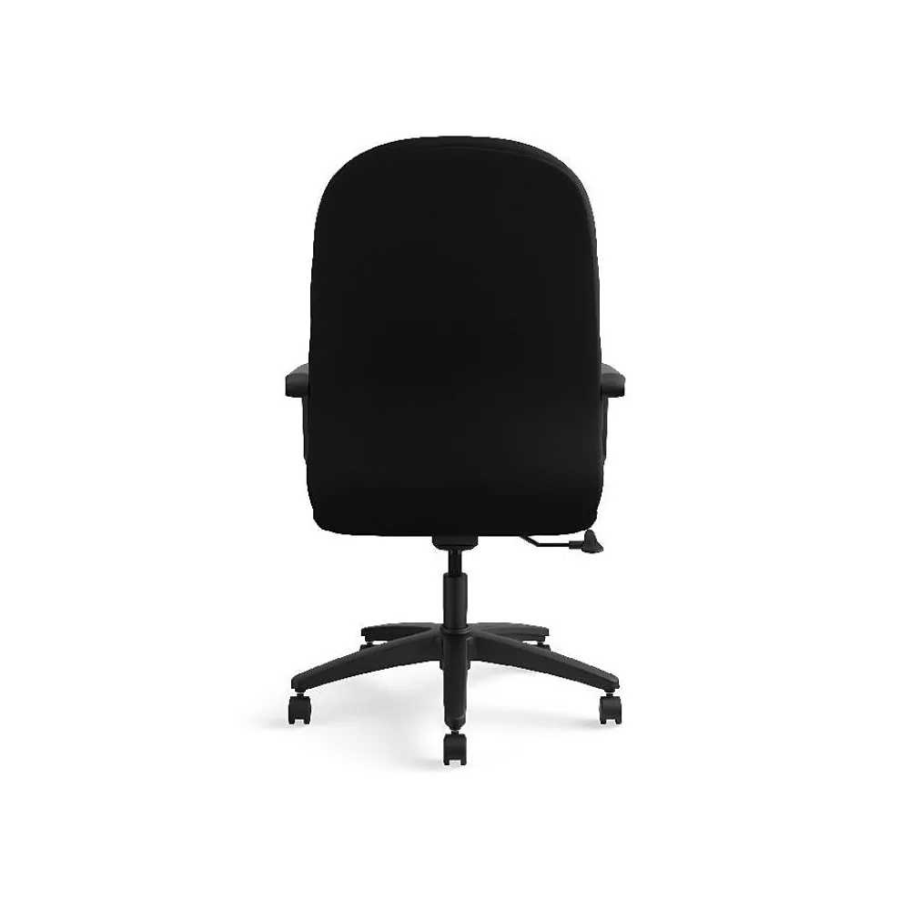Office Chairs*HON Pillow-Soft Executive High-Back Chair, Center-Tilt, Fixed Arms, Black Fabric