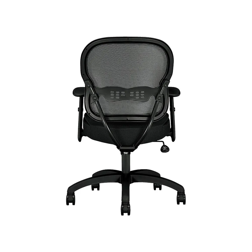 Office Chairs*HON Wave Mesh Mid-Back Chair, Synchro-Tilt, Adjustable Arms, Black Sandwich Mesh (BSXVL712MM10)