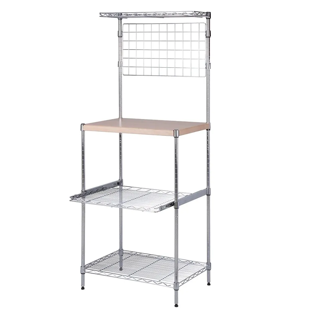 Shelving*Honey-Can-Do Mini Microwaveable Shelf w/MDF Top, Chrome (SHF-09256)
