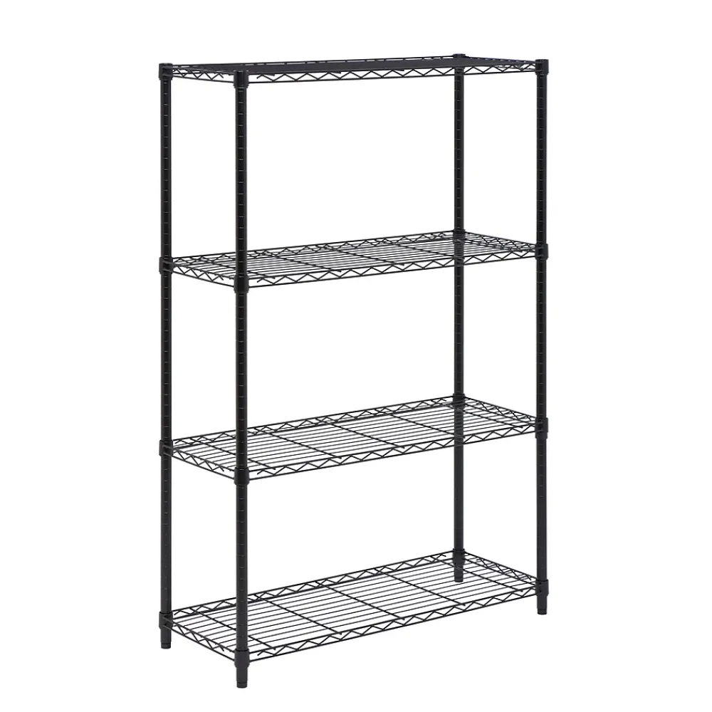 Shelving*Honey-Can-Do 4-Shelf Metal Shelving Unit, 36"W, Black (SHF-03936)