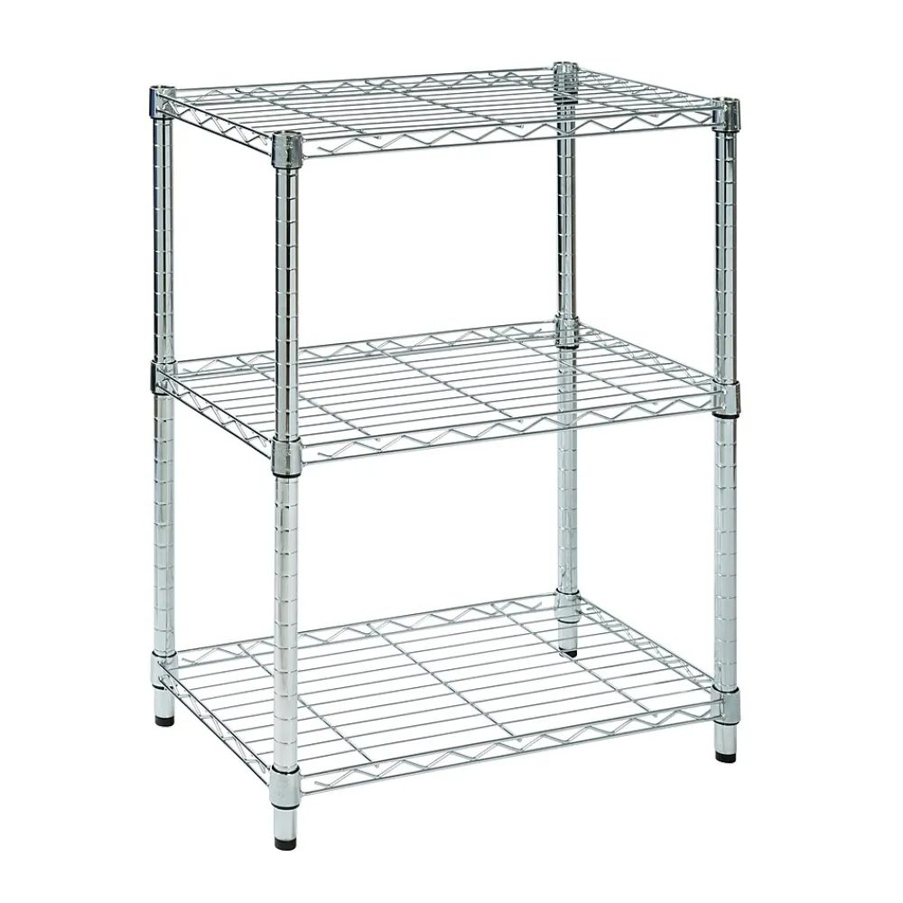 Shelving*Honey-Can-Do 3-Shelf Metal Unit, 24"W, Chrome (SHF-01903)