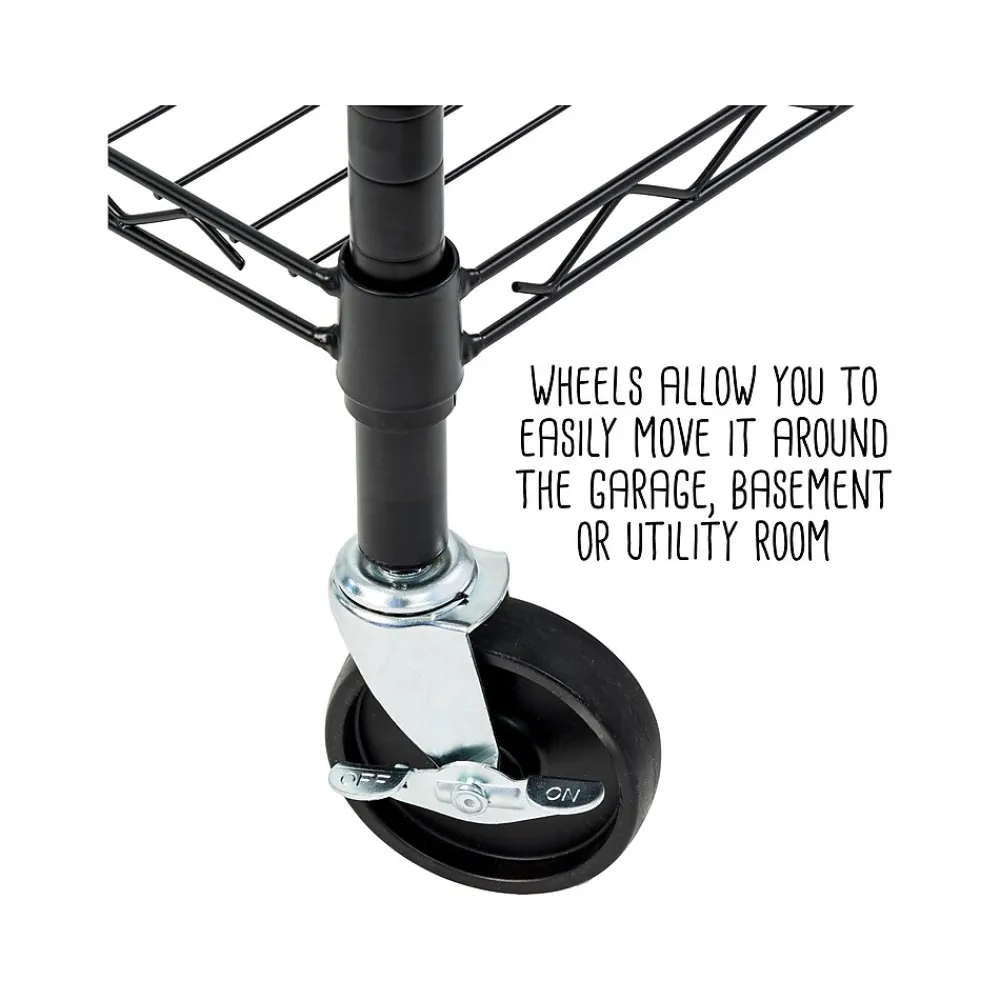 Shelving*Honey-Can-Do 3-Shelf Steel Shelving Unit, 73.6" x 35.6" x 17.9", Black (SHF-09977)