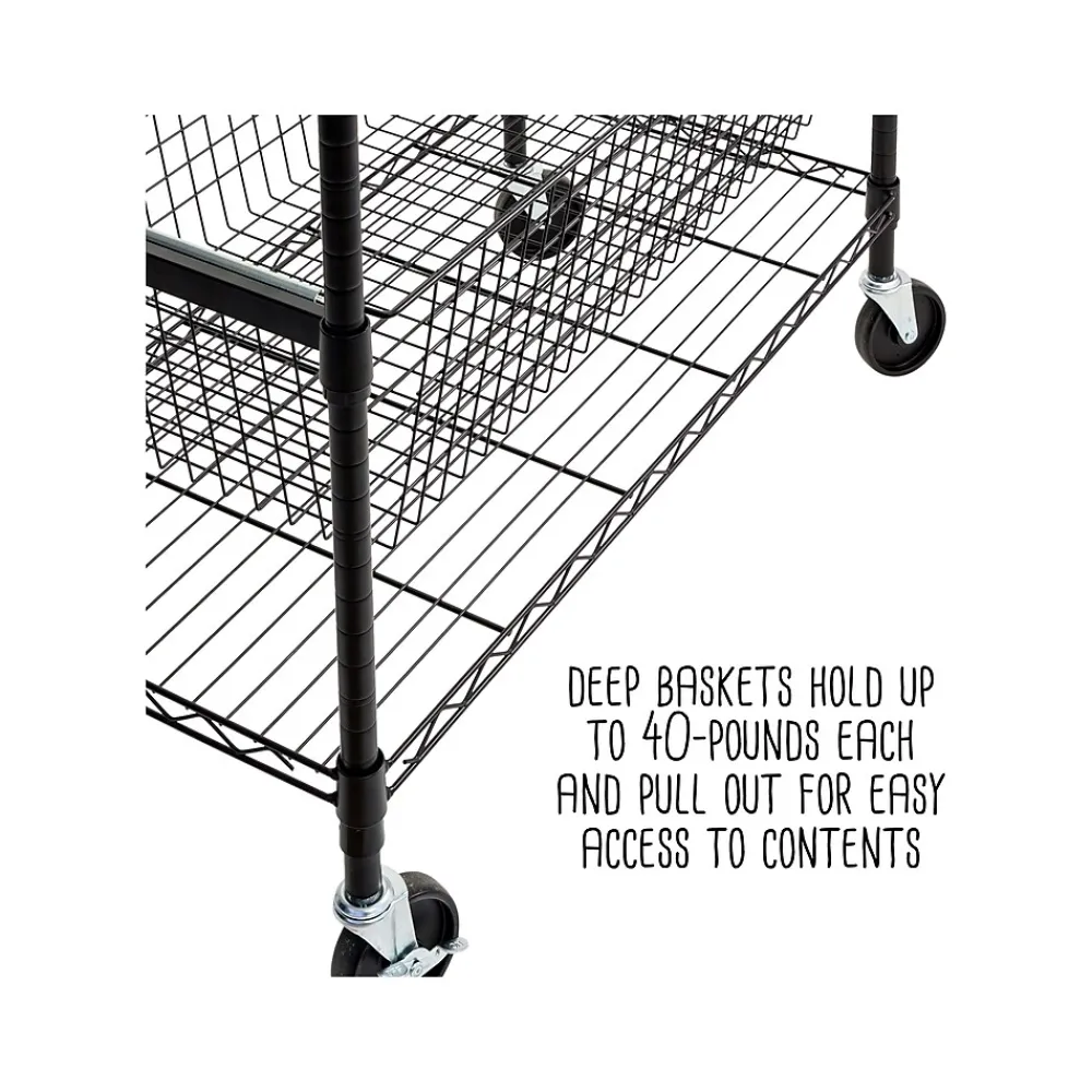 Shelving*Honey-Can-Do 3-Shelf Steel Shelving Unit, 73.6" x 35.6" x 17.9", Black (SHF-09977)
