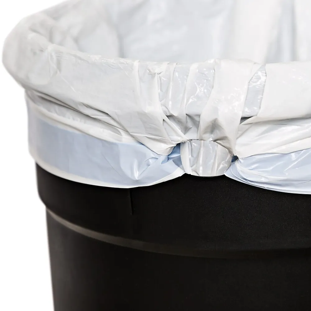 Steel Indoor Round Step Can Trash Can with Hinged Lid, 7.92 Gallon, Silver (TRS-09074)<Honey-Can-Do Best