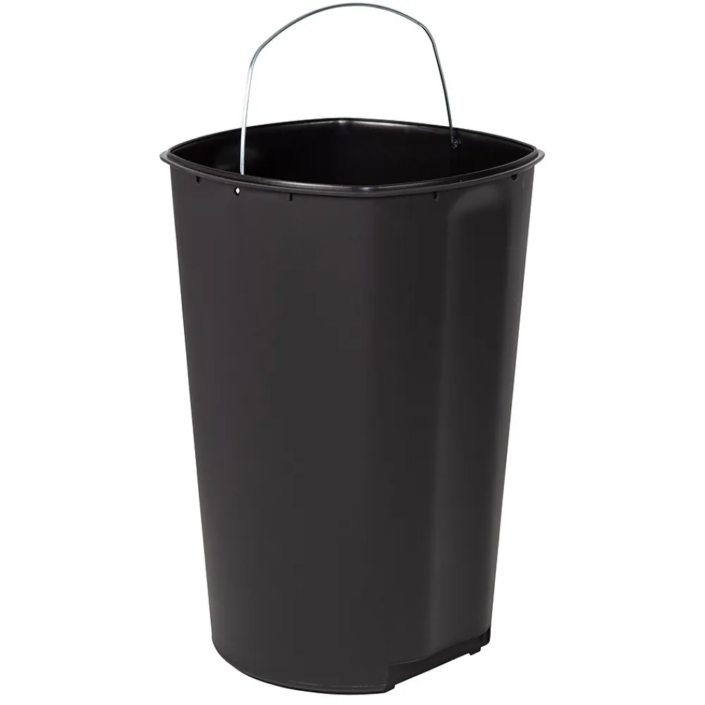 Steel Indoor Square Soft-Close Step Trash Can with Hinged Lid, 13.2 Gallon, Silver (TRS-09335)<Honey-Can-Do Outlet