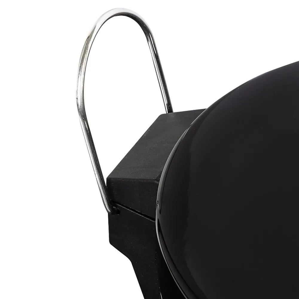 Steel Round Step Trash Can with Lid, Black, 3.17 Gallon (TRS-05170)<Honey-Can-Do
