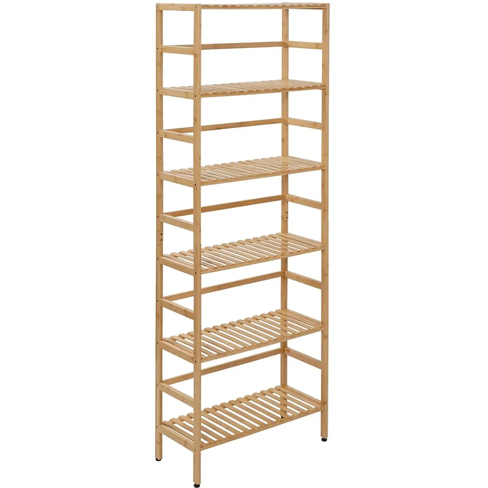 Shelving*Honey-Can-Do 6-Tier Bamboo Shelf, 64" x 23.6" x 10", Natural (SHF-09979)