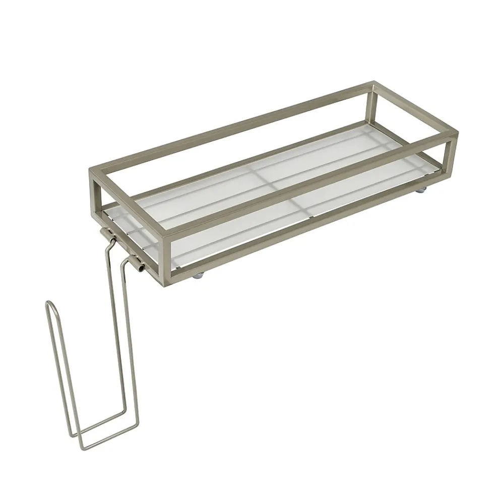 Toilet Paper Holder with Over-the-Toilet Storage Tray, Satin Nickel (BTH-08461)<Honey-Can-Do