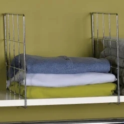 Shelving*Household Essentials Wire Shelf Divider, Chrome, 2/Set (25000)