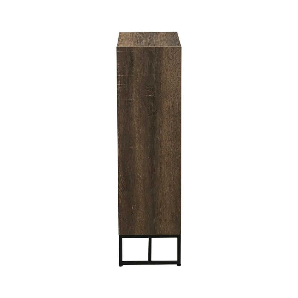 Bookcases*Household Essentials Wrap 41.5" 3-Shelf Bookcase, Brown/Black Laminate/Steel (8260-1) Brown and Black