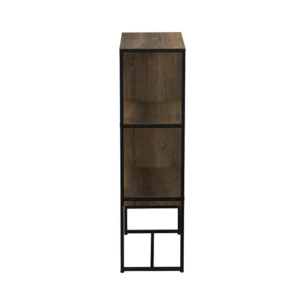 Bookcases*Household Essentials Wrap 41.5" 3-Shelf Bookcase, Brown/Black Laminate/Steel (8260-1) Brown and Black