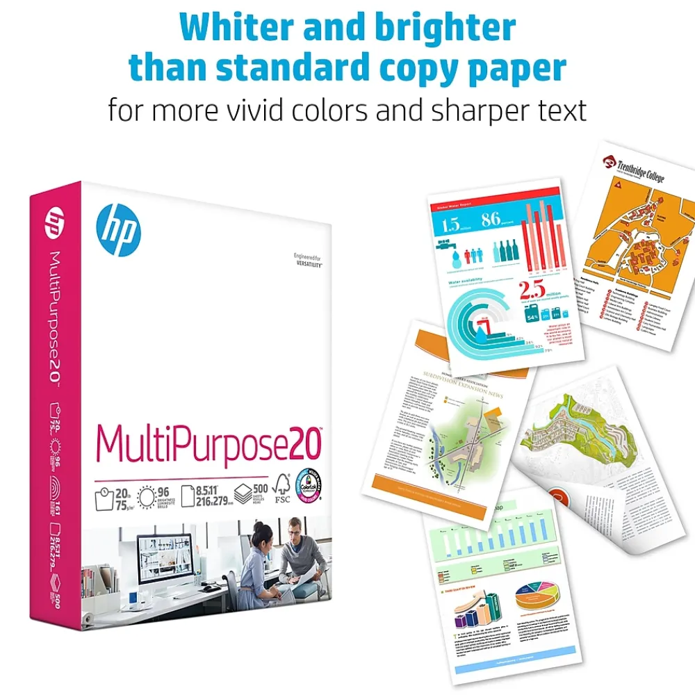 Multipurpose Paper*HP 8.5" x 11" Multipurpose Paper, 20 lbs., 96 Brightness, 500 Sheets/Ream (M1120)