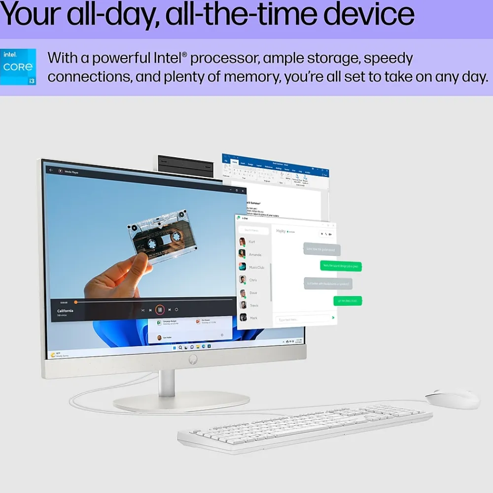Discount HP 24-cr0026 23.8" All-in-One Desktop Computer, Intel Core i3-N300, 8GB Memory, 256GB SSD (9W2H5AA#ABA)