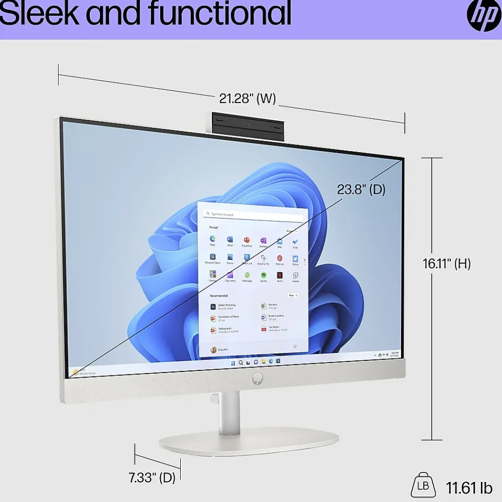 Discount HP 24-cr0026 23.8" All-in-One Desktop Computer, Intel Core i3-N300, 8GB Memory, 256GB SSD (9W2H5AA#ABA)