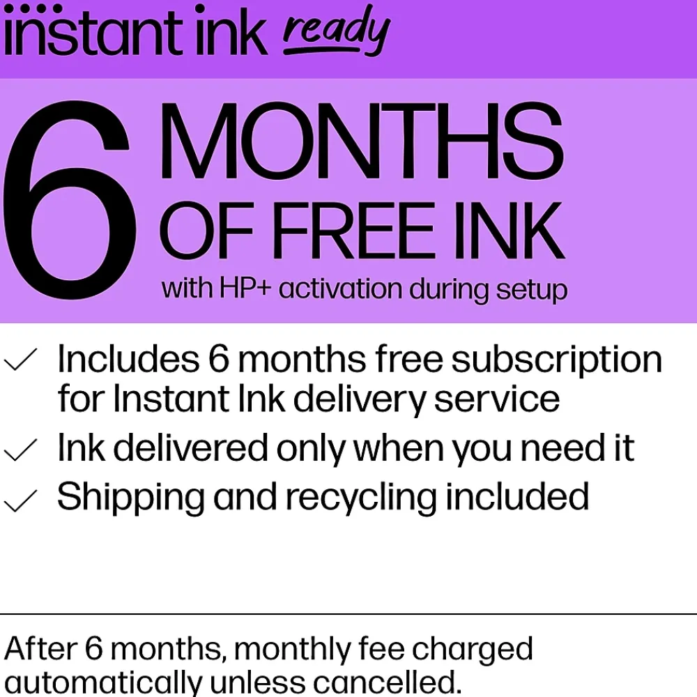 HP DeskJet 2734e Wireless Color Inkjet Printer, All-In-One, Print, Scan, Copy, 6 Months FREE Ink with + (26K72A#B1H)