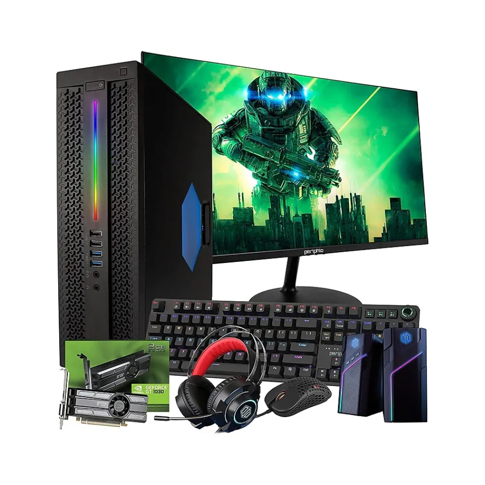 Sale HP EliteDesk 800 G2 Refurbished Gaming Desktop Computer, 24" Monitor, Intel Core i5-6500, 16GB Memory, 500GB SSD, 1TB HDD