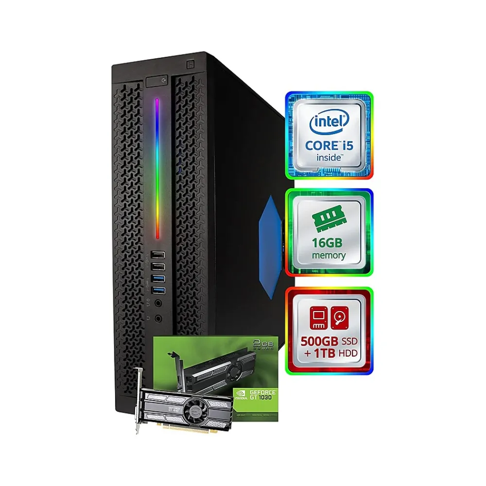 HP EliteDesk 800 G2 Refurbished Gaming Desktop Computer, Intel Core i5-6500, 16GB Memory, 500GB SSD, 1TB HDD (BTG-00050043STP)