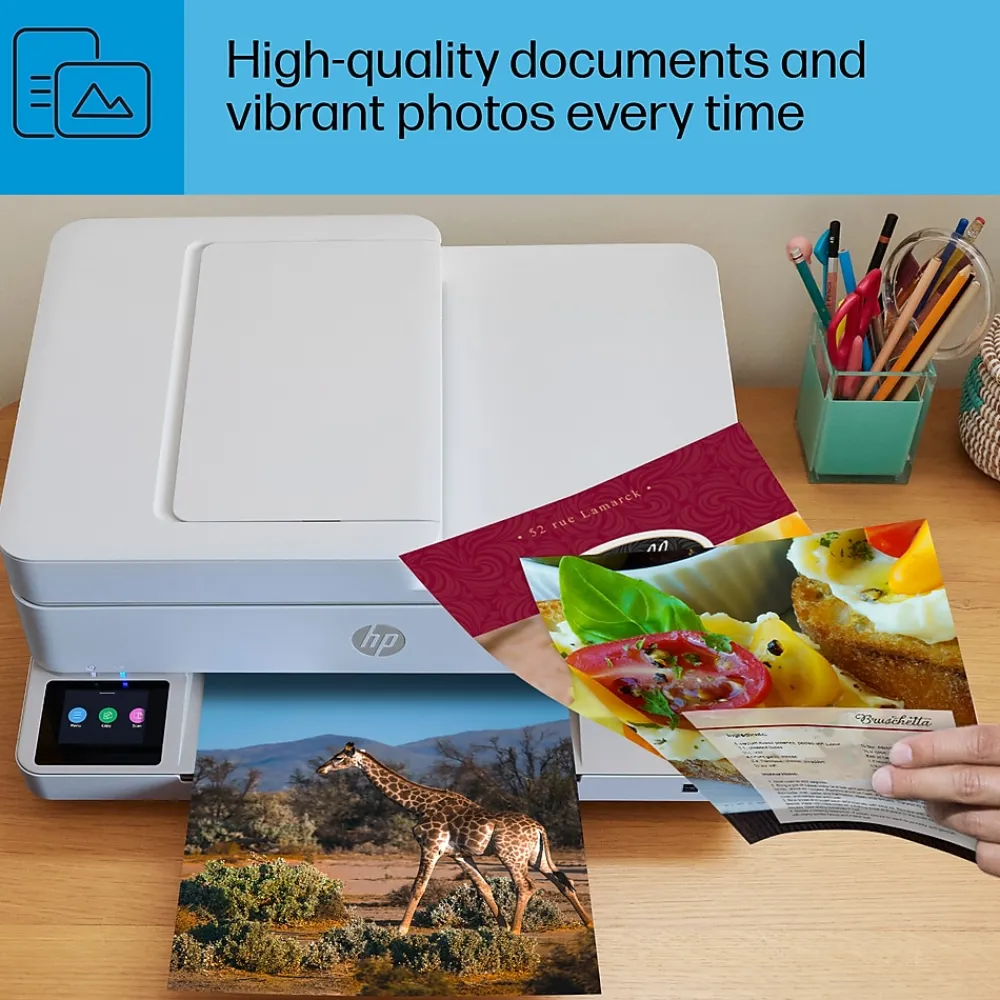 HP Envy 6555e Wireless All-in-One Color Inkjet Printer, Scanner, Copier, Best for home, 3 months FREE ink with + (714N5A)