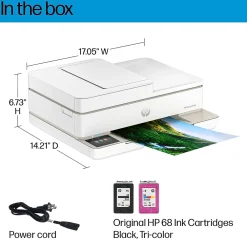 HP Envy 6555e Wireless All-in-One Color Inkjet Printer, Scanner, Copier, Best for home, 3 months FREE ink with + (714N5A)