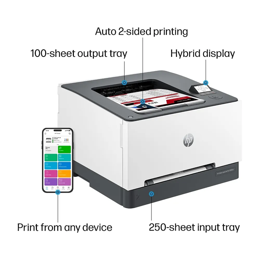 HP LaserJet Pro 3201dw Wireless Color Laser Printer, Best for Office (499Q9F)