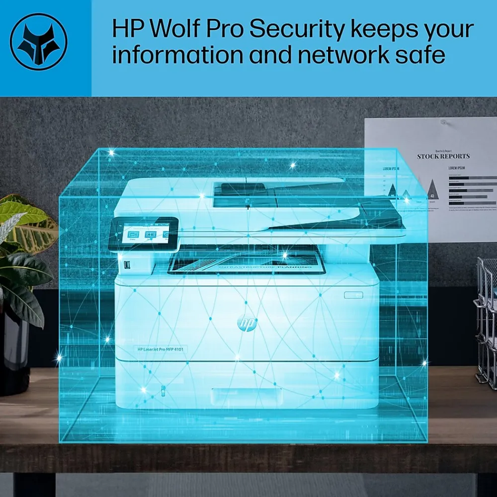 HP LaserJet Pro MFP 4101fdn Wired Black & White Laser Printer, All-In-One Print, Copy, Scan, Fax, Best for Office (2Z618F)