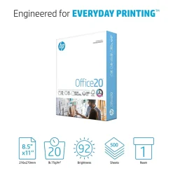 Multipurpose Paper*HP Office20 8.5" x 11" Multipurpose Paper, 20 lbs., 92 Brightness, 500 Sheets/Ream (C8511)