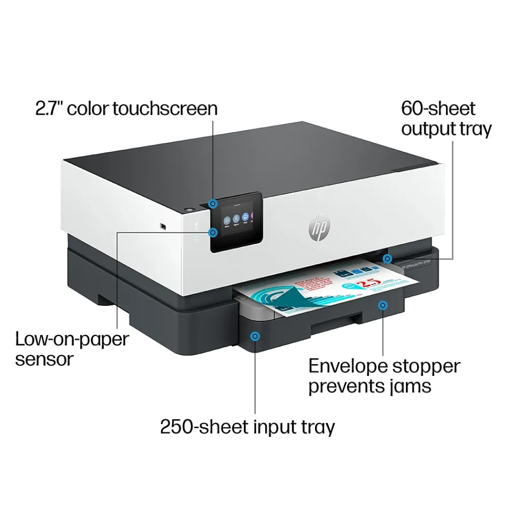 HP OfficeJet Pro 9110b Wireless Color Inkjet Printer, Single-Function, Print (5A0S1A#B1H)