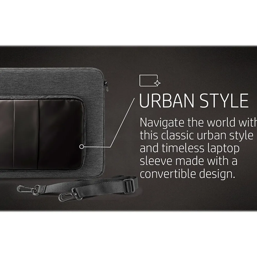 Polyester Laptop Sleeve for 15.6" Laptops, Black/Brown (1G6D6AA)<HP Sale