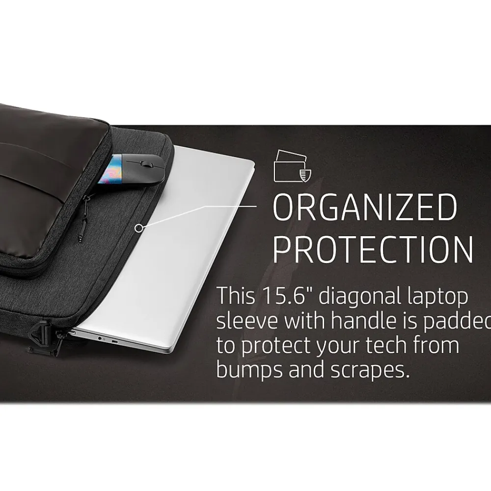Polyester Laptop Sleeve for 15.6" Laptops, Black/Brown (1G6D6AA)<HP Sale