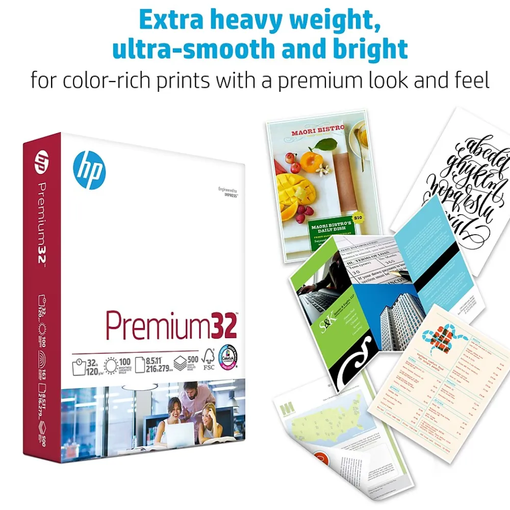 Multipurpose Paper*HP Premium32 8.5" x 11" Multipurpose Paper, 32 lbs., 100 Brightness, 500 Sheets/Ream (113100)