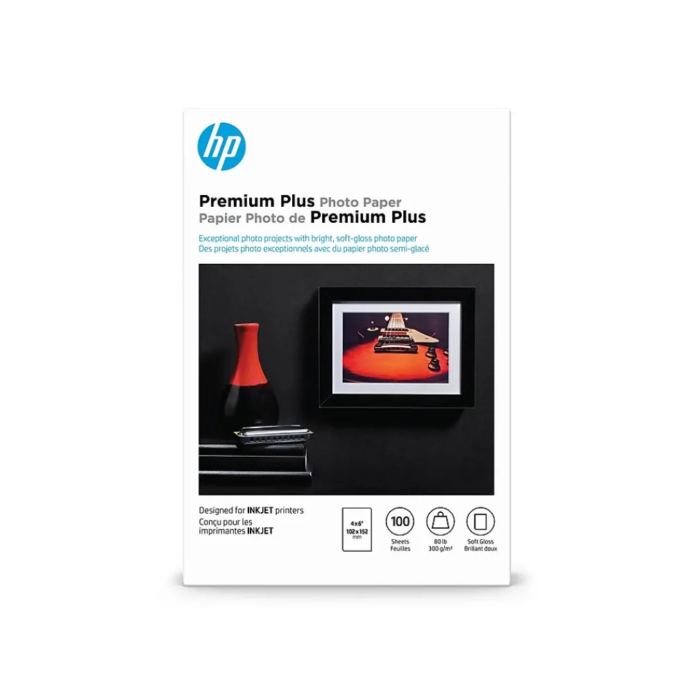 Photo Paper*HP Premium Satin Plus Photo Paper, 4" x 6", 100 Sheet/Pack (CR666A)