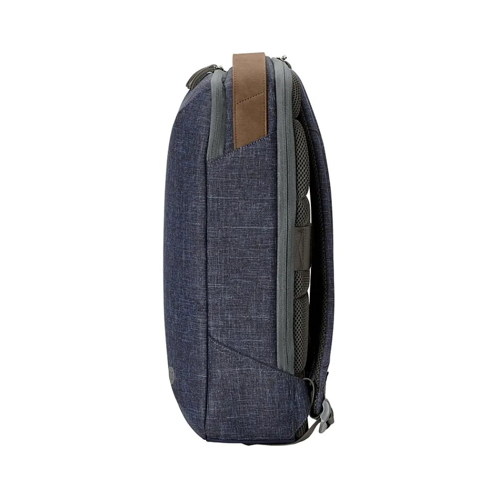 Renew Laptop Backpack, Heather Blue/Brown Fabric/Faux Leather (1A212AA#ABL)<HP Clearance