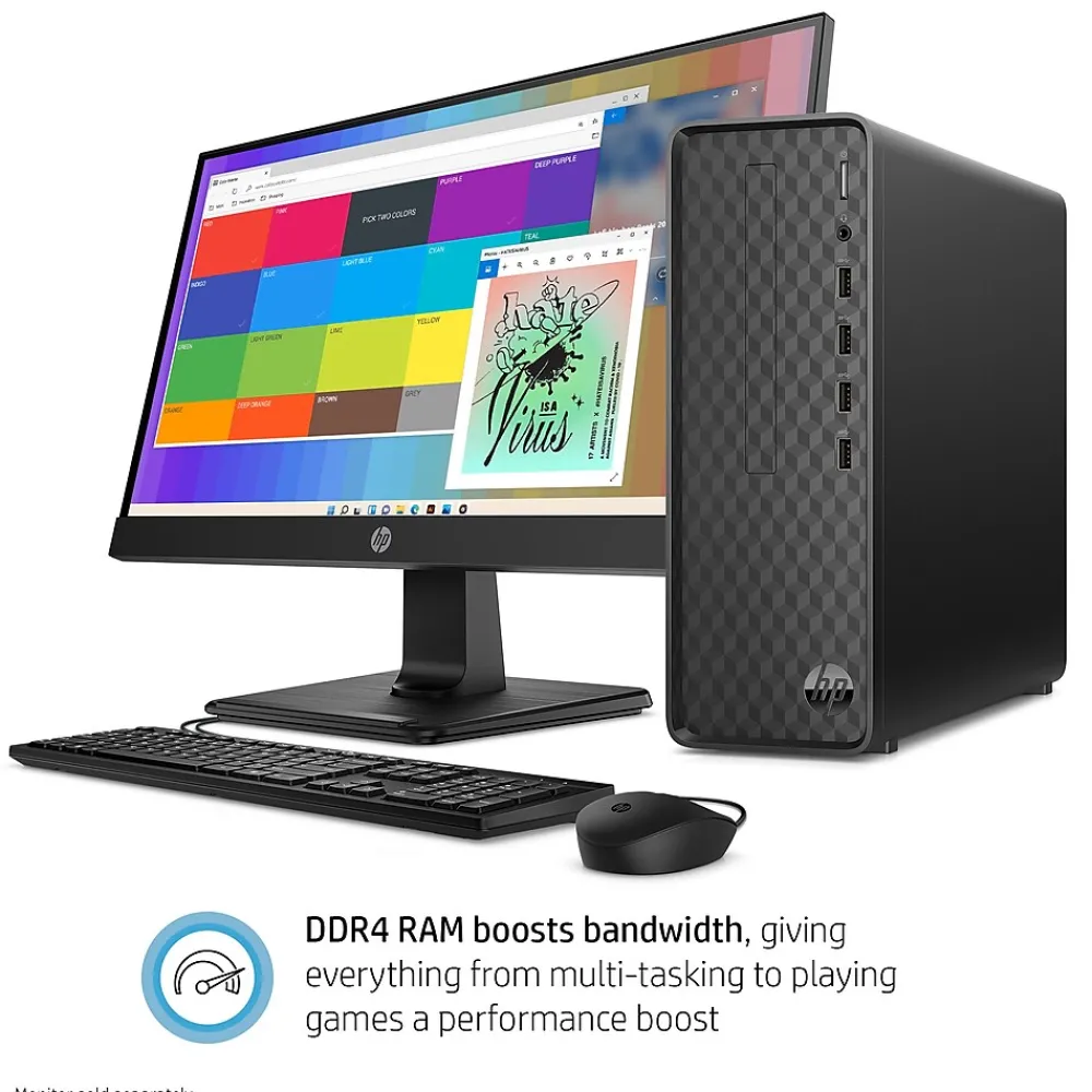 Best HP Slim Desktop Computer, Intel Core i3-1210, 8GB RAM, 256GB SSD, Mouse & Keyboard Included, Windows 11 Home