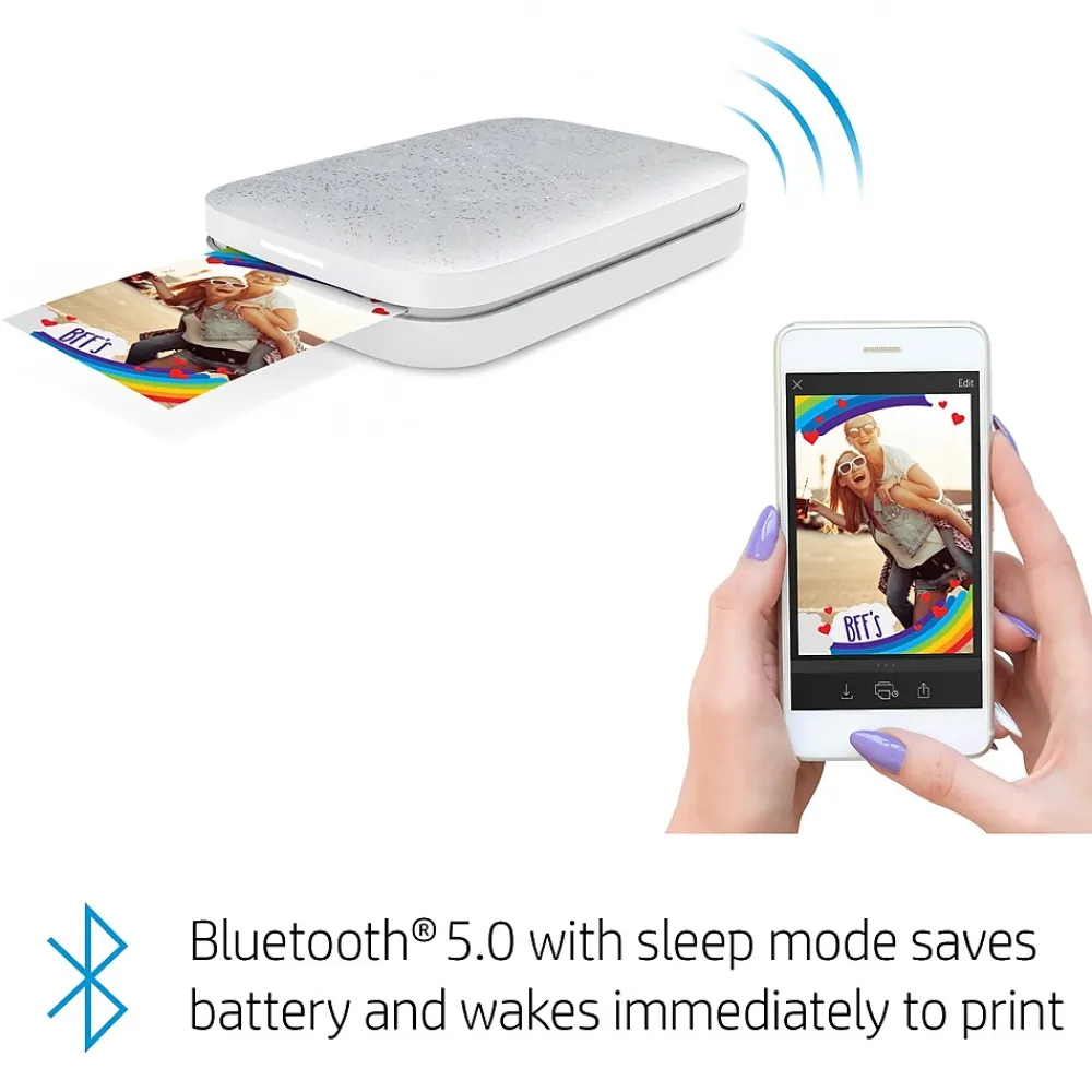 HP Sprocket 200 Wireless Color Inkjet Printer, Single-Function, Print (ISPW)